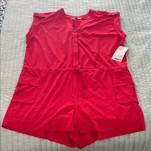 Athleta Sutton Red Sleeveless Romper